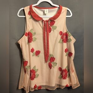 Disney x Lauren Conrad Red Rose Blouse